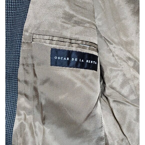 Vintage Oscar De La Renta gray & black wool tweed sport coat blazer size 41R - Picture 4 of 14